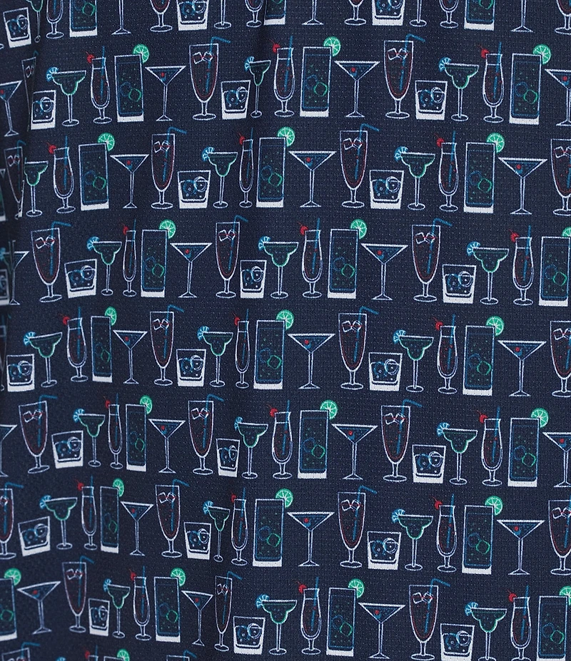 Roundtree & Yorke Big & Tall Performance Short Sleeve Drink Print Polo