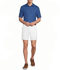 Roundtree & Yorke Big & Tall Performance Short Sleeve Fish Print Polo Shirt