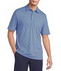 Roundtree & Yorke Big & Tall Performance Short Sleeve Geo Print Polo
