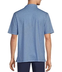 Roundtree & Yorke Big & Tall Performance Short Sleeve Geo Print Polo