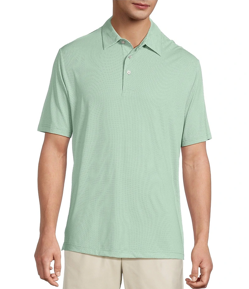 Roundtree & Yorke Big & Tall Performance Short Sleeve Gingham Polo Shirt