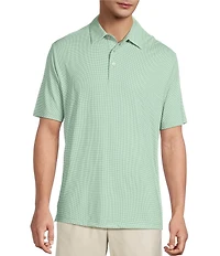 Roundtree & Yorke Big & Tall Performance Short Sleeve Gingham Polo Shirt