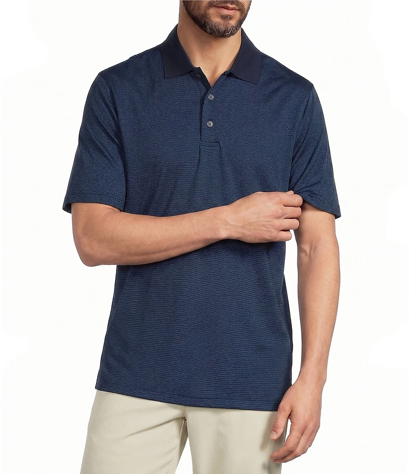 Roundtree & Yorke Big & Tall Performance Short Sleeve Solid Birdseye Polo