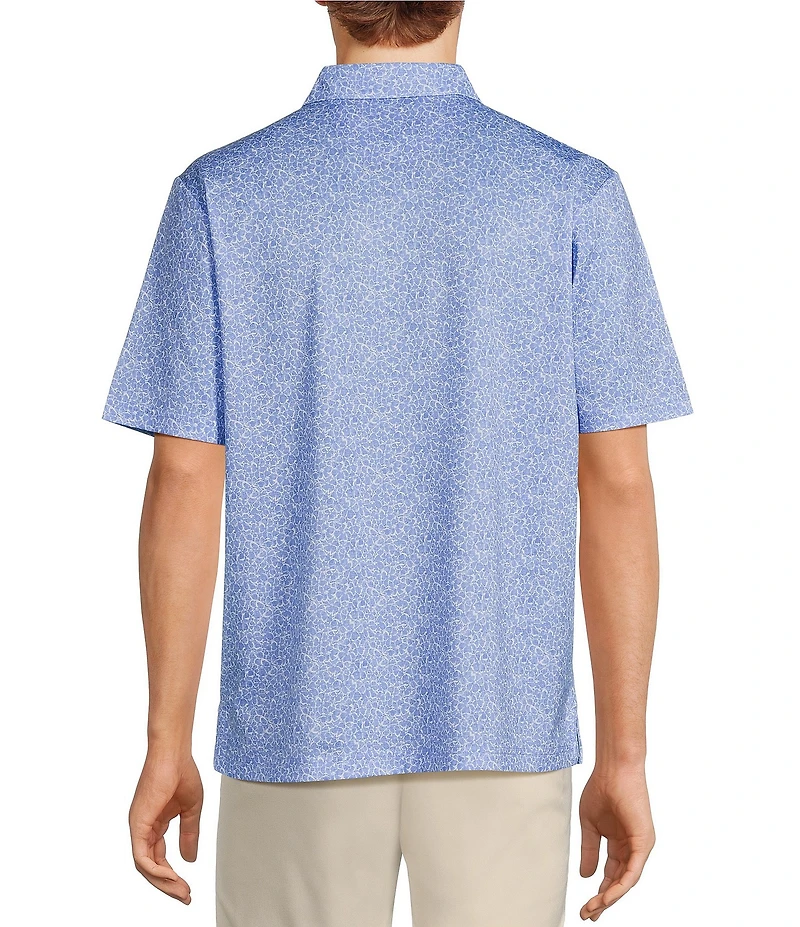 Roundtree & Yorke Big & Tall Performance Short Sleeve Stripe Print Polo Shirt