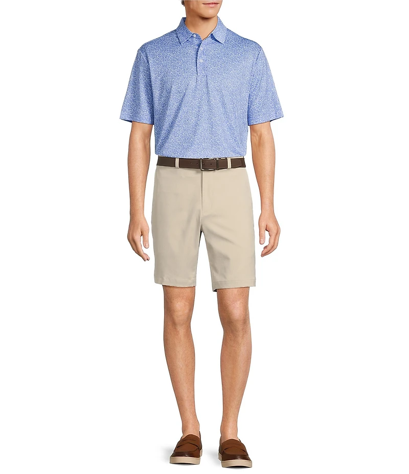 Roundtree & Yorke Big & Tall Performance Short Sleeve Stripe Print Polo Shirt