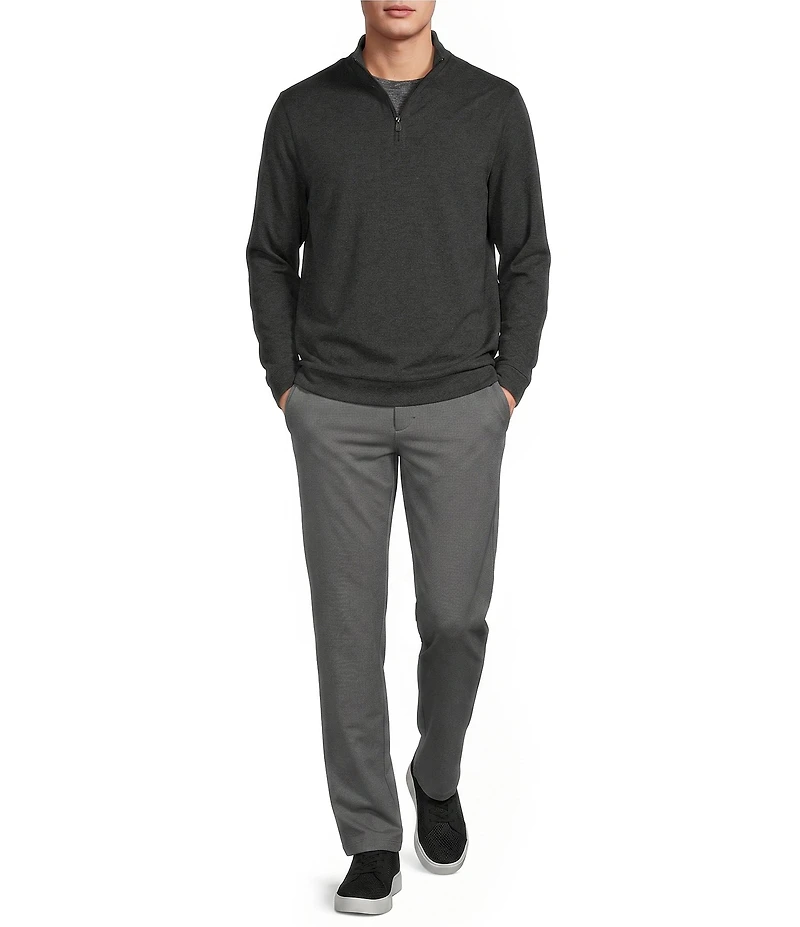 Roundtree & Yorke Big & Tall Performance Solid Quarter Zip Pullover