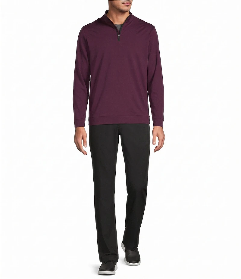 Roundtree & Yorke Big & Tall Performance Solid Quarter Zip Pullover