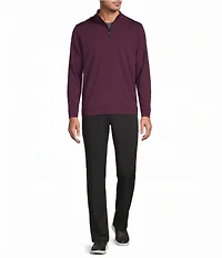 Roundtree & Yorke Big & Tall Performance Solid Quarter Zip Pullover