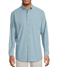Roundtree & Yorke Big & Tall Performance Stretch The Traveler Long Sleeve Small Check Twill Sport Shirt