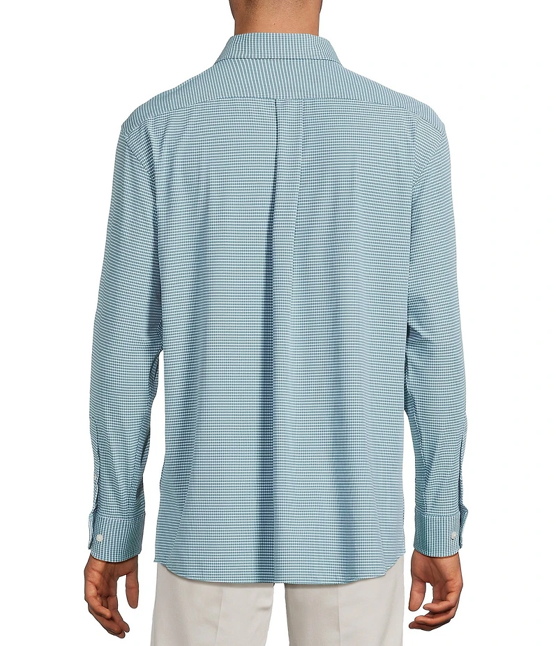 Roundtree & Yorke Big & Tall Performance Stretch The Traveler Long Sleeve Small Check Twill Sport Shirt
