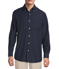 Roundtree & Yorke Big & Tall Performance The Traveler Long Sleeve Solid Twill Sport Shirt