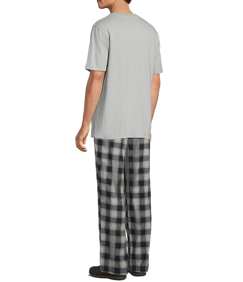 Roundtree & Yorke Big & Tall Plaid Flannel Sleep Pants