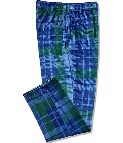 Roundtree & Yorke Big & Tall Plaid Micro Fleece Sleep Pants