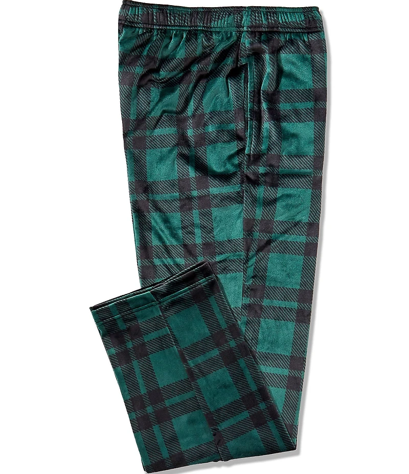 Roundtree & Yorke Big & Tall Plaid Micro Fleece Sleep Pants
