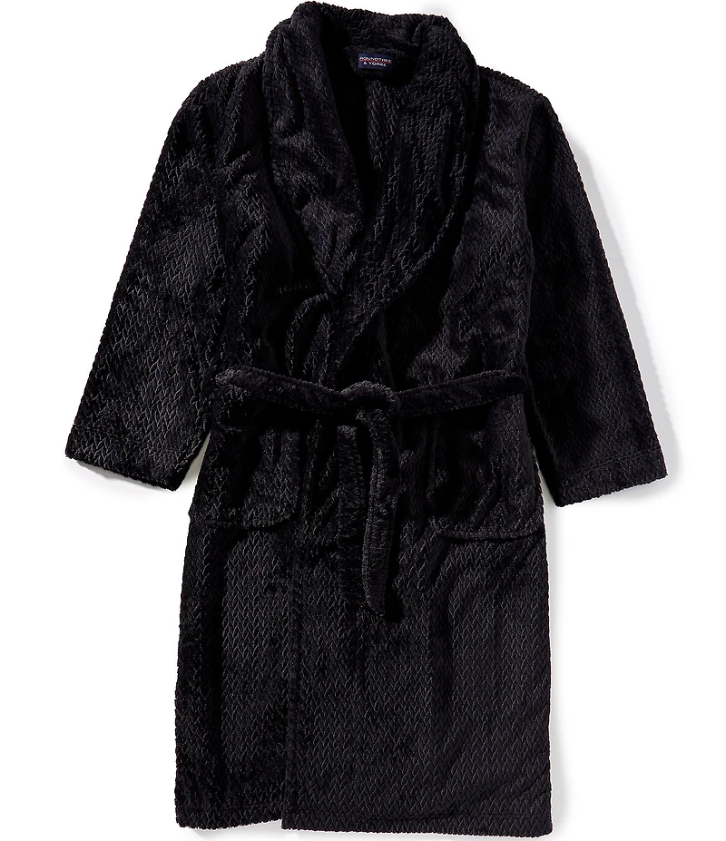 Roundtree & Yorke Big & Tall Plush Shawl Collar Solid Robe
