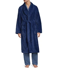 Roundtree & Yorke Big & Tall Plush Shawl Collar Solid Robe