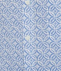 Roundtree & Yorke Big & Tall Short Sleeve Circle Print Linen Blend Sport Shirt