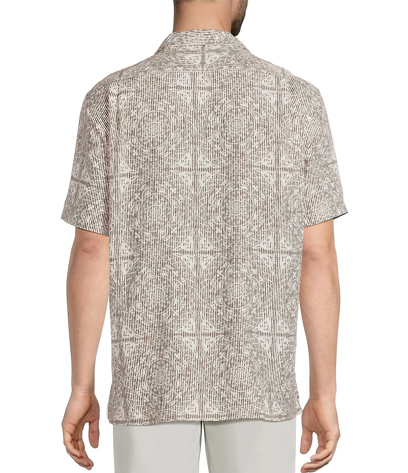 Roundtree & Yorke Big & Tall Short Sleeve Circle Print Polynosic Camp Sport Shirt