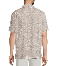 Roundtree & Yorke Big & Tall Short Sleeve Circle Print Polynosic Camp Sport Shirt