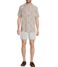 Roundtree & Yorke Big & Tall Short Sleeve Circle Print Polynosic Camp Sport Shirt