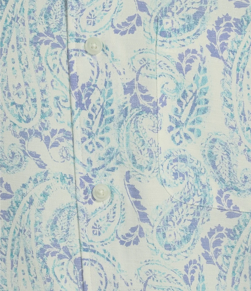 Roundtree & Yorke Big & Tall Short Sleeve Paisley Print Hangout Sport Shirt