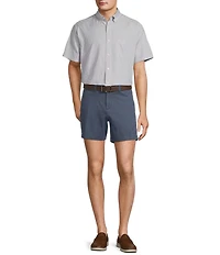 Roundtree & Yorke Big & Tall Short Sleeve Small Check Oxford Sport Shirt