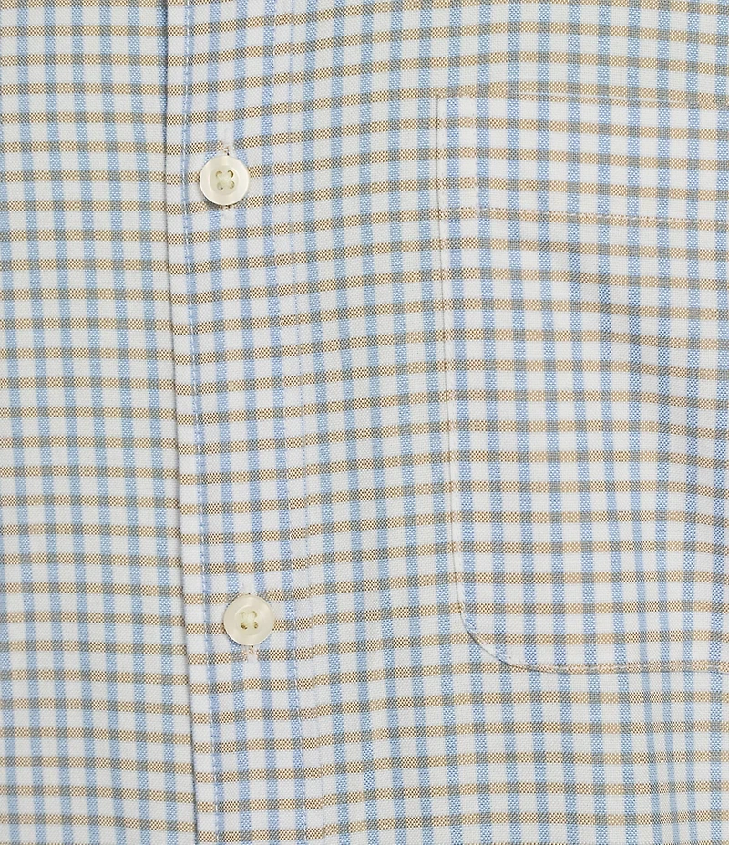Roundtree & Yorke Big & Tall Short Sleeve Small Check Oxford Sport Shirt