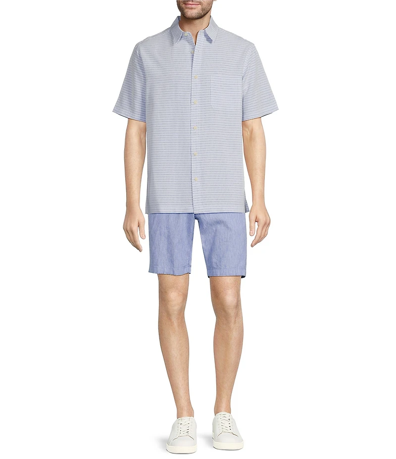 Roundtree & Yorke Big & Tall Short Sleeve Small Checked Polynosic Sport Shirt