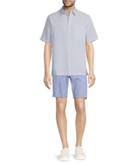 Roundtree & Yorke Big & Tall Short Sleeve Small Checked Polynosic Sport Shirt