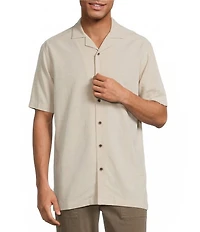 Roundtree & Yorke Big & Tall Short Sleeve Solid Polynosic Camp Sport Shirt