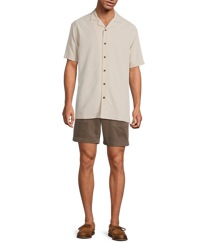 Roundtree & Yorke Big & Tall Short Sleeve Solid Polynosic Camp Sport Shirt