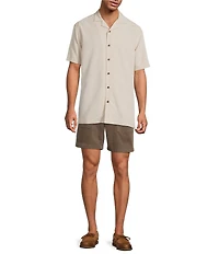 Roundtree & Yorke Big & Tall Short Sleeve Solid Polynosic Camp Sport Shirt