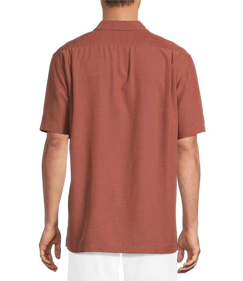 Roundtree & Yorke Big & Tall Short Sleeve Solid Polynosic Camp Sport Shirt