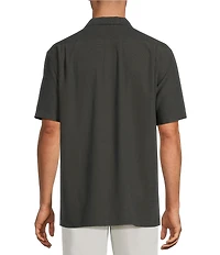 Roundtree & Yorke Big & Tall Short Sleeve Solid Polynosic Camp Sport Shirt