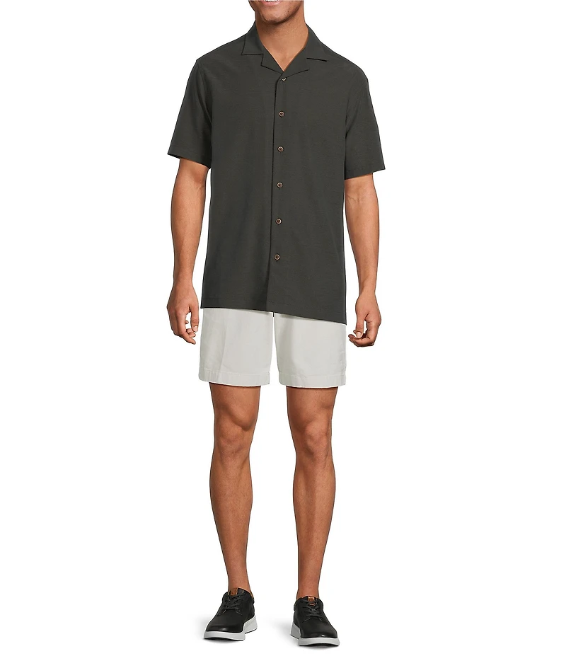 Roundtree & Yorke Big & Tall Short Sleeve Solid Polynosic Camp Sport Shirt