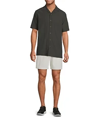 Roundtree & Yorke Big & Tall Short Sleeve Solid Polynosic Camp Sport Shirt