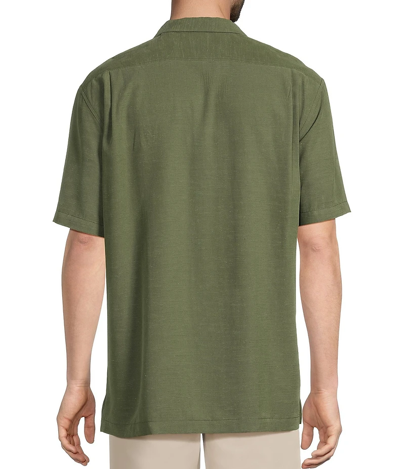 Roundtree & Yorke Big & Tall Short Sleeve Solid Polynosic Camp Sport Shirt