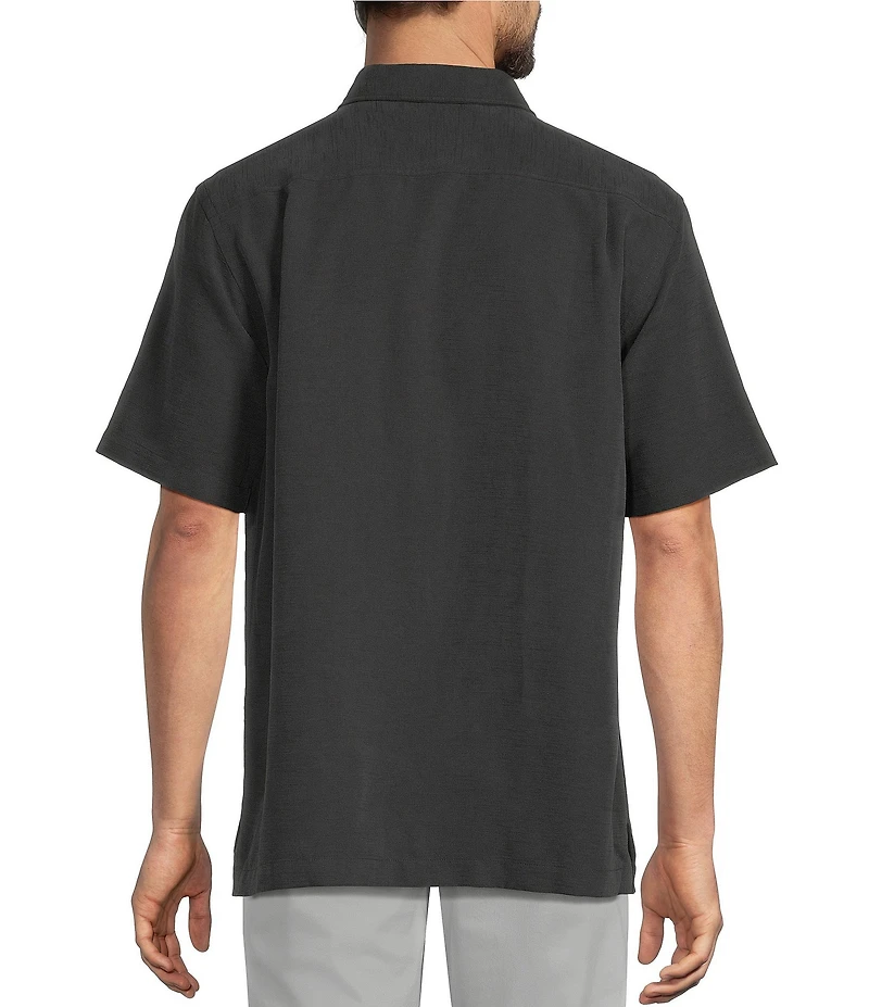 Roundtree & Yorke Big & Tall Short Sleeve Solid Polynosic Slub Sport Shirt