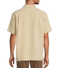 Roundtree & Yorke Big & Tall Short Sleeve Solid Polynosic Slub Sport Shirt