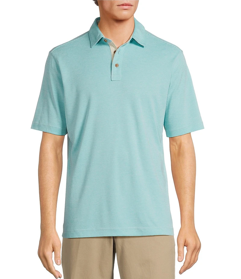 Roundtree & Yorke Big & Tall Short Sleeve Stripe Polynosic Polo Shirt