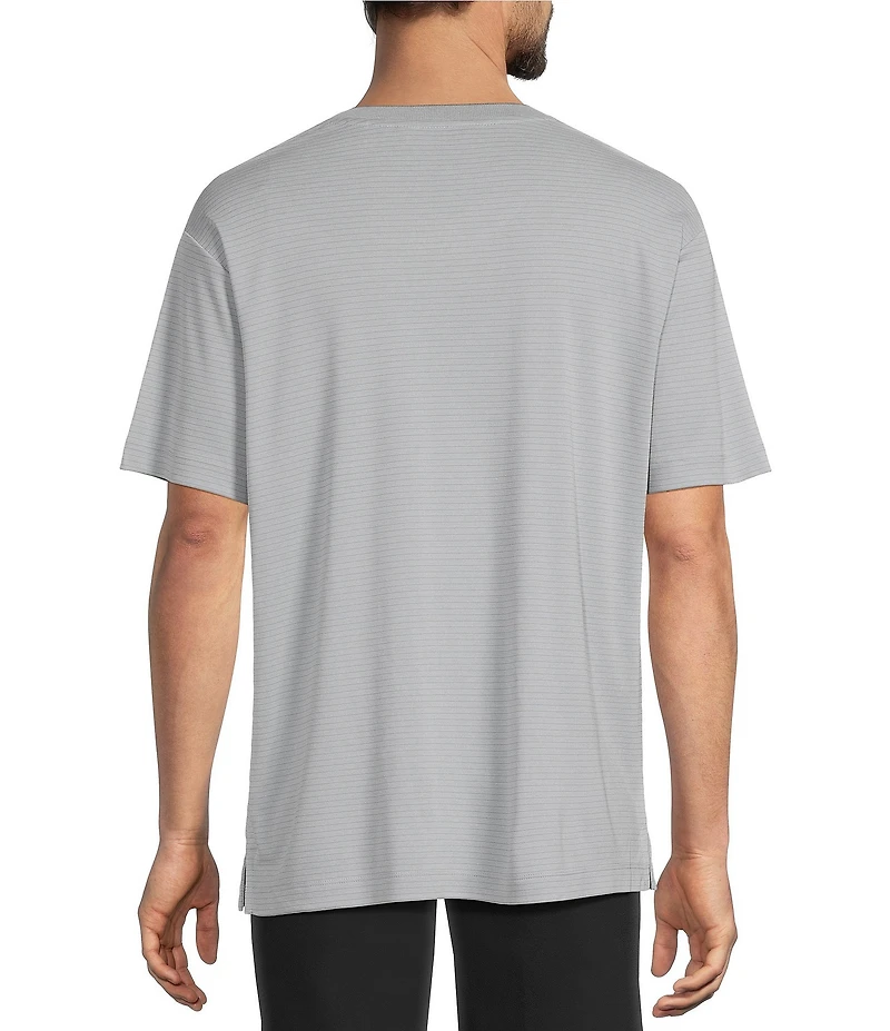 Roundtree & Yorke Big & Tall Short Sleeve Striped V-Neck Knit Shirt