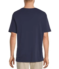 Roundtree & Yorke Big & Tall Short Sleeve Striped V-Neck Knit Shirt
