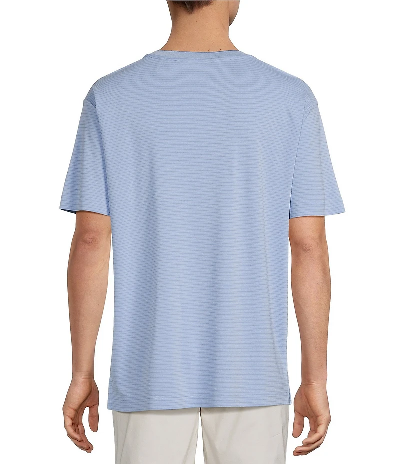 Roundtree & Yorke Big & Tall Short Sleeve Striped V-Neck Knit Shirt
