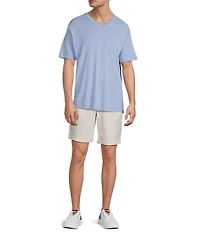 Roundtree & Yorke Big & Tall Short Sleeve Striped V-Neck Knit Shirt