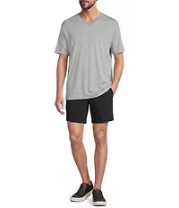 Roundtree & Yorke Big & Tall Short Sleeve Striped V-Neck Knit Shirt