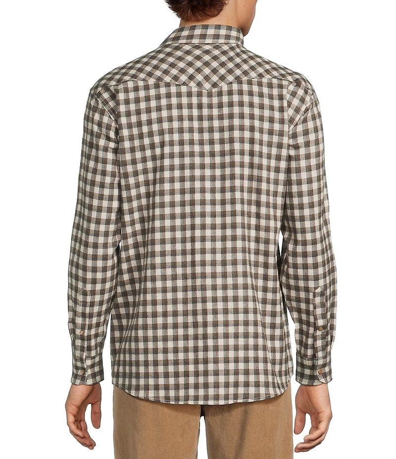 Roundtree & Yorke Big & Tall Small Plaid Western-Inspired Long-Sleeve Portuguese Flannel Sport Shirt