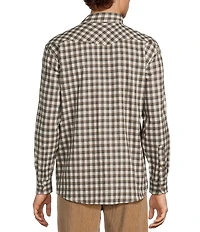 Roundtree & Yorke Big & Tall Small Plaid Western-Inspired Long-Sleeve Portuguese Flannel Sport Shirt