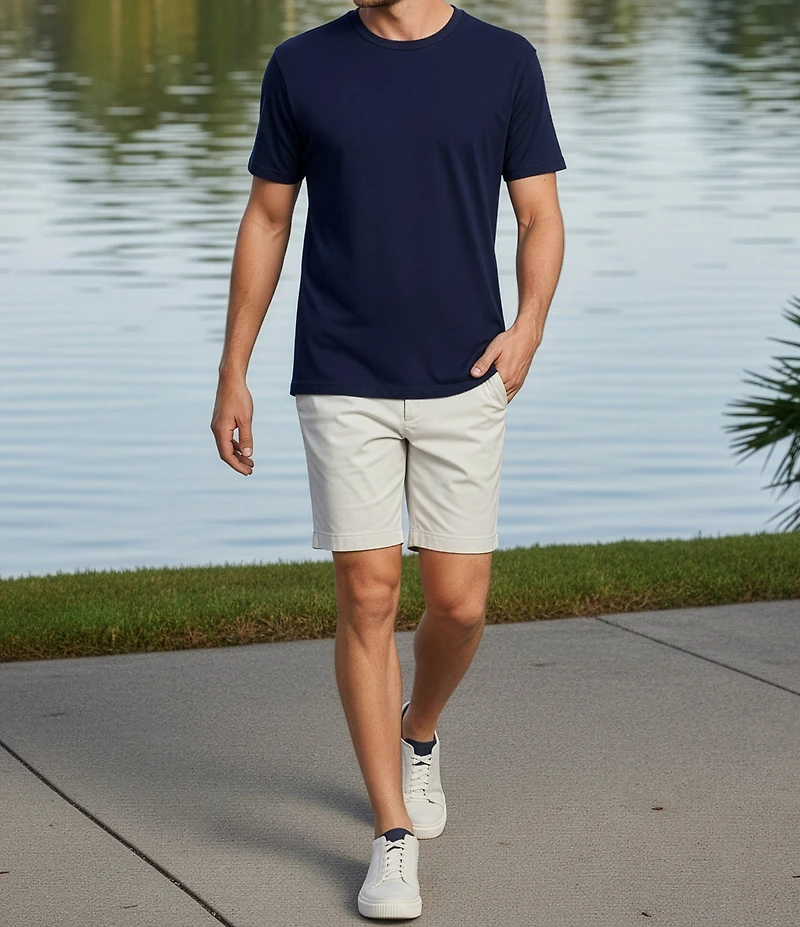 Roundtree & Yorke Big & Tall Solid Cloud Short Sleeve Crew Neck T-Shirt