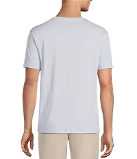 Roundtree & Yorke Big & Tall Solid Cloud Short Sleeve V-Neck T-Shirt