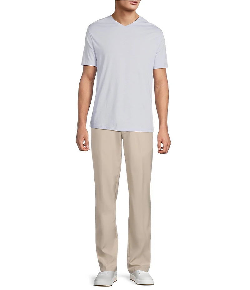 Roundtree & Yorke Big & Tall Solid Cloud Short Sleeve V-Neck T-Shirt